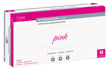 Höga-Nitrilhandschuhe pink 100 Stück, puderfrei, unsteril, latexfrei