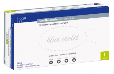 Höga-Nitrilhandschuhe blue violet 100 Stück, puderfrei, unsteril, latexfrei