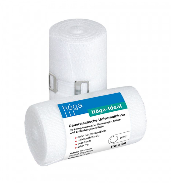 Höga-Ideal, dauerelastische Universalbinde,  einzeln verpackt, 5m gedehnt
