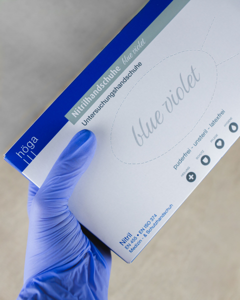 Höga-Nitrilhandschuhe blue violet 100 Stück, puderfrei, unsteril, latexfrei