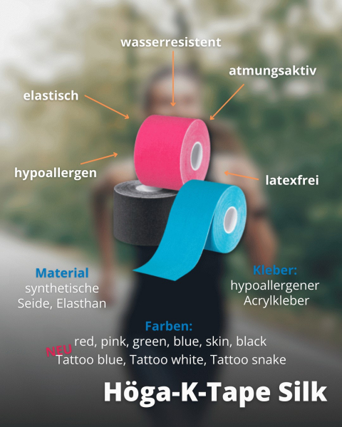 Höga-K-Tape Silk, kinesiologischer Tape in Seidenqualität 5cmx5m