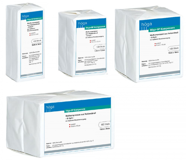 Höga-OP-Kompressen, unsterile Mullkompressen, á 100 Stück
