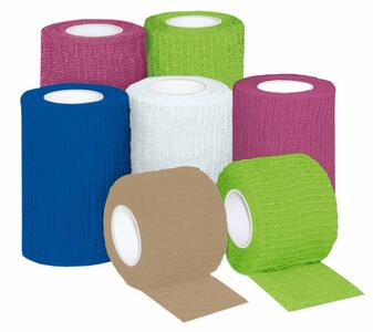 Höga-Haft stretch, latexfreie, farbige, selbsthaftende Fixierbinde